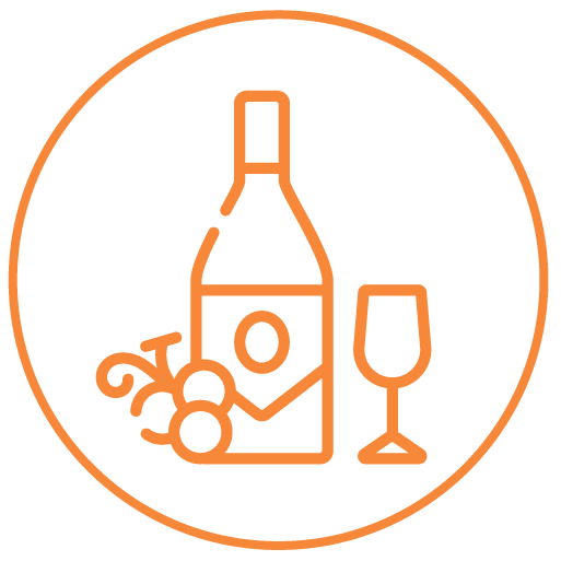 wine bottle and glass icon