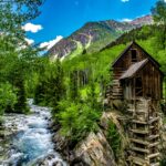 Crystal Mill in Colorado on a sunny spring day